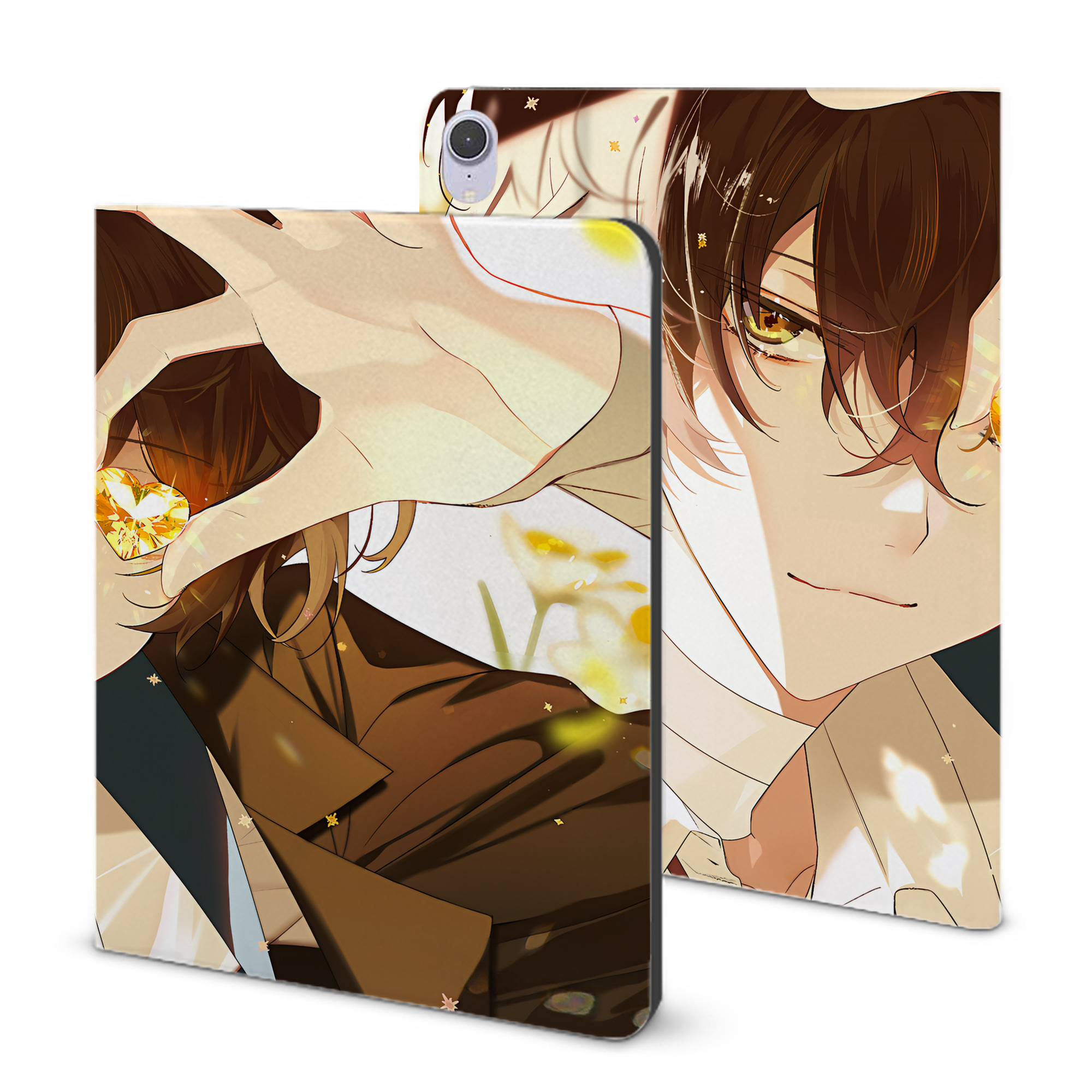 （画像用） 文豪ストレイドッグス Bungo Stray Dogs IPad ケース ブック型 PUレザー TPU 耐衝撃 軽量 薄型 ペン収納なし 全面保護 IPad 各モデル対応